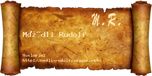 Mádli Rudolf névjegykártya